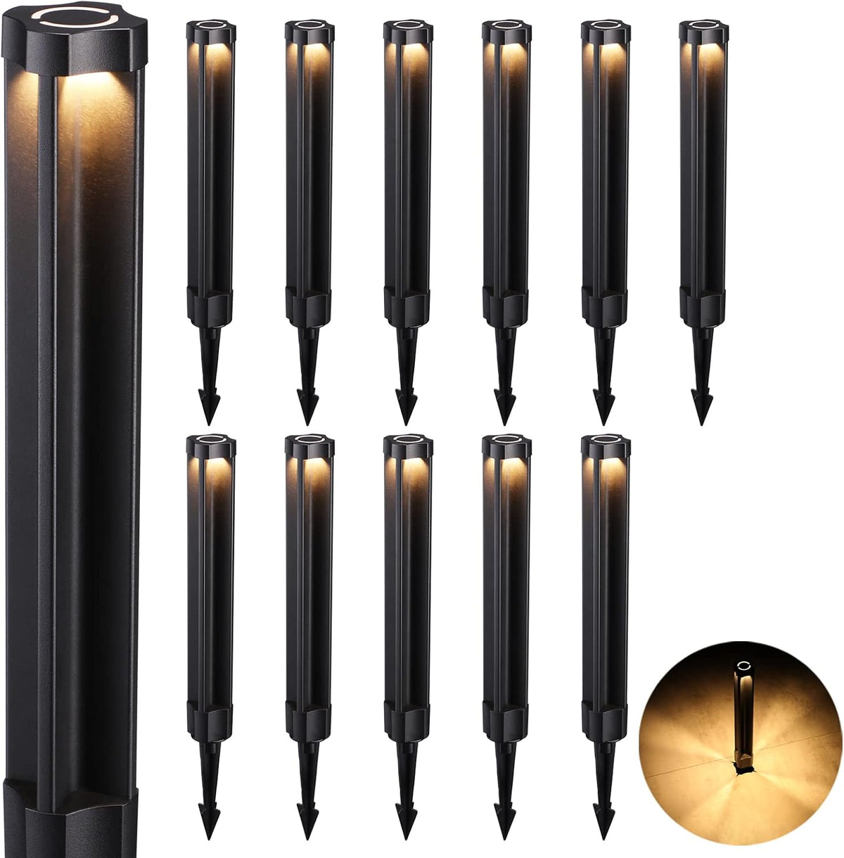 12-Pack Low Voltage Bollard Pathway Lights G2916