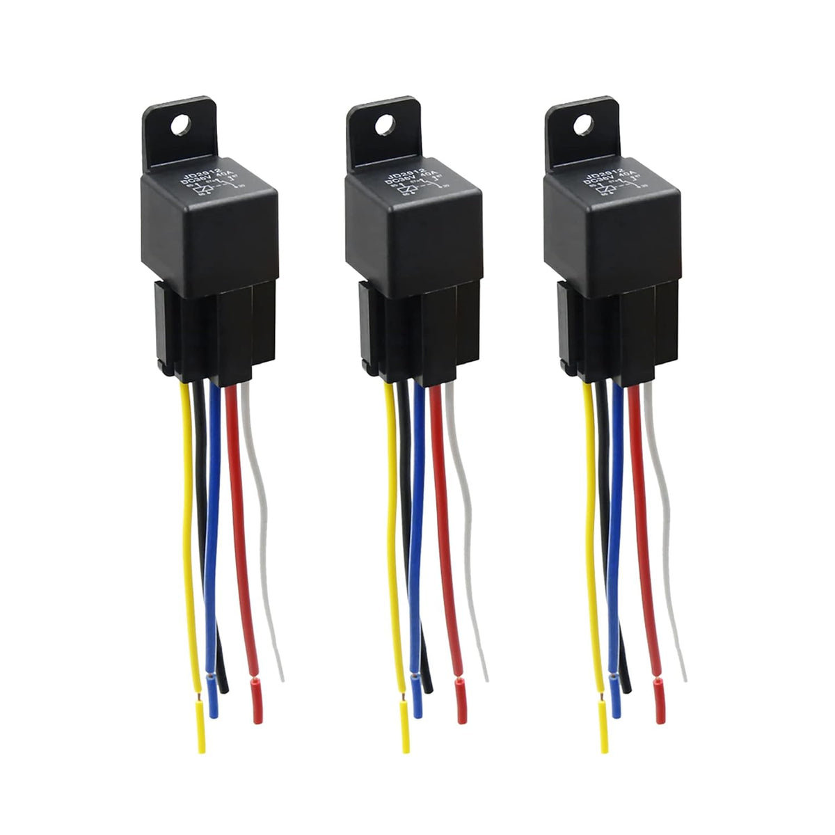 3pcs 5 Pin DC 36V 40A Car Fuse Relay Switch with Harness S1821