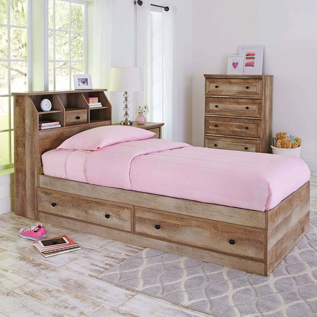 Twin Storage Bed Weathered Finish B9159