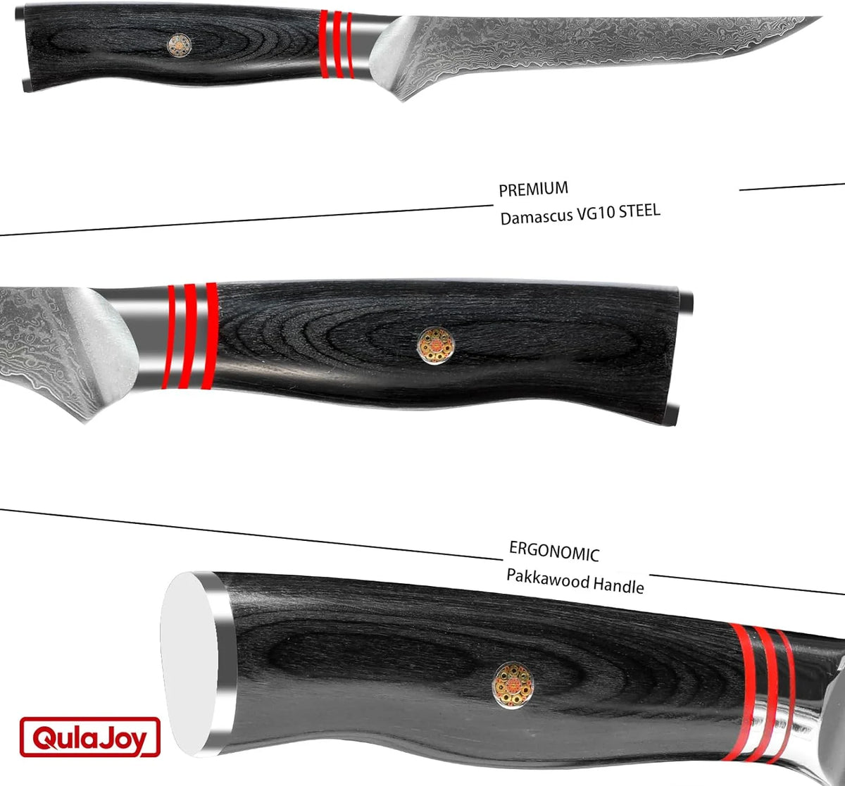 Damascus 5.9 Inch VG10 High Carbon Stainless Steel Boning Knife Q519