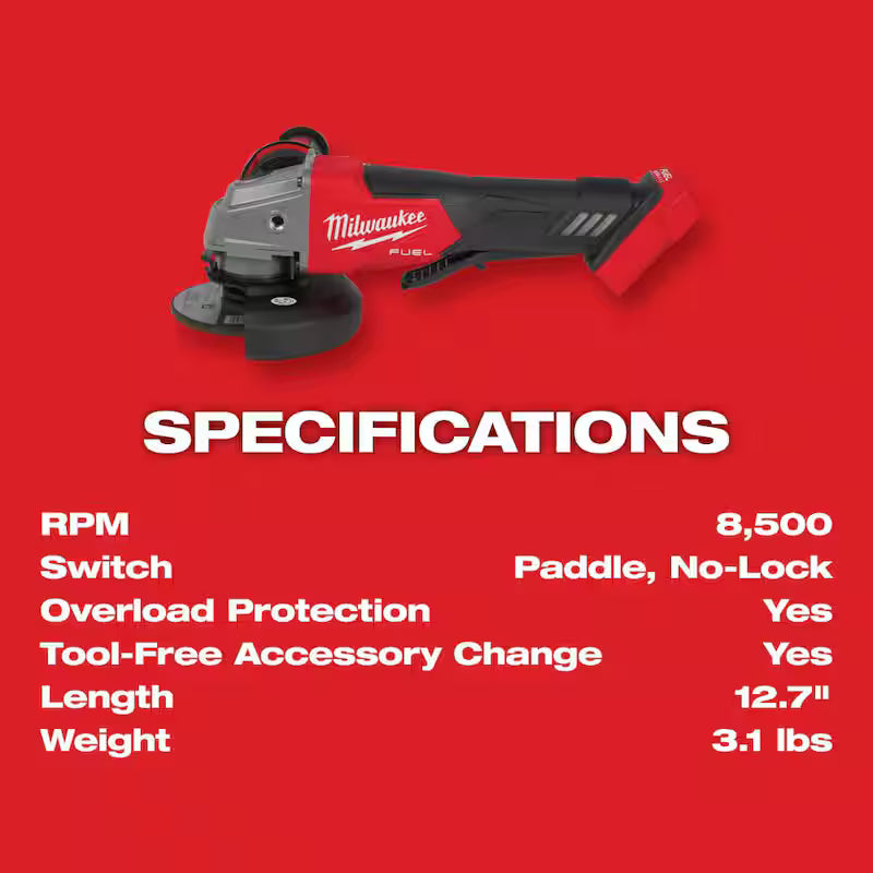 18V Lithium-Ion Brushless Cordless 4-1/2 in./5 in. Grinder and Hammer Drill L168033