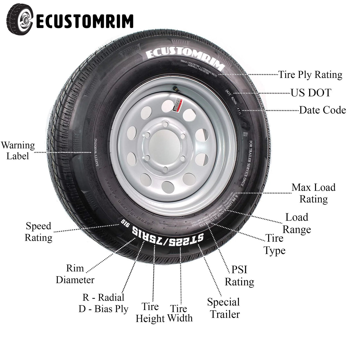 Beige Tan Golf Cart Tire On Rim 18X8.50-8 4 Lug T611