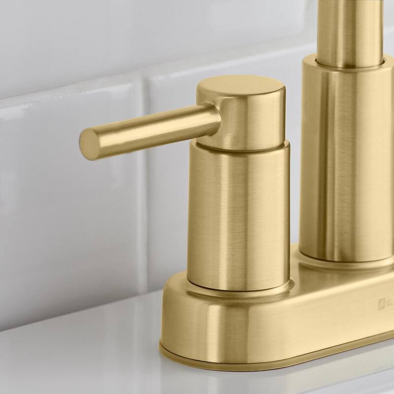 4 in. Double Handle High-Arc Bathroom Faucet Matte Gold Q1006