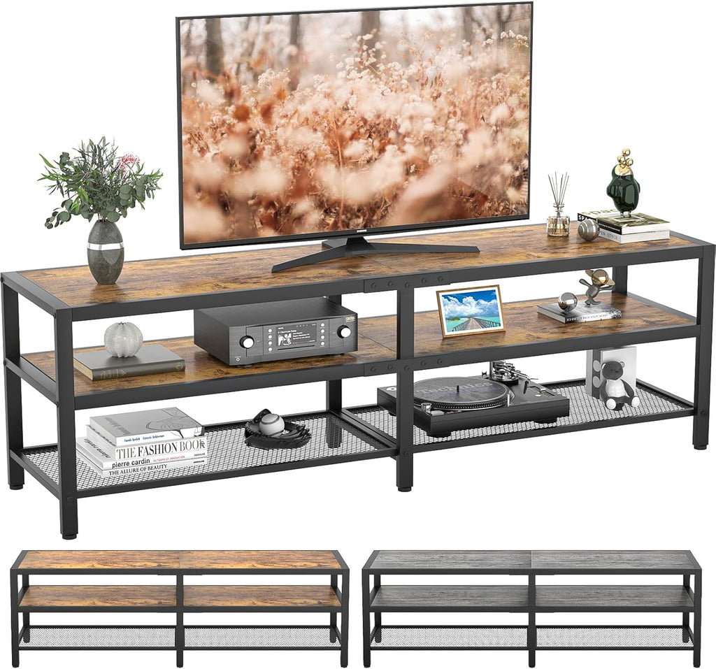 Rustic Brown and Gray Oak TV Stand D14574