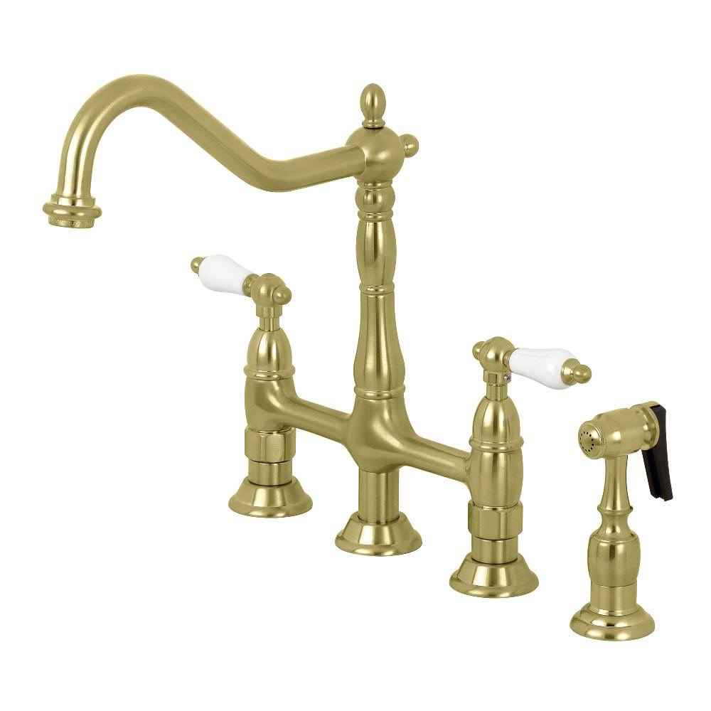 Polished Nickel Kitchen Faucet with Brass Sprayer S568406