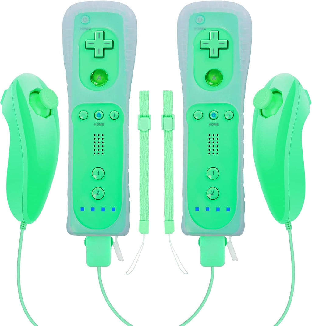 Wireless Controller and Nunchuck Joystick 2 Packs with Silicone Case and Wrist Strap Y2249