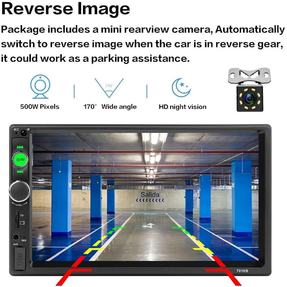 7 Inch Touch Screen Double Din Car Stereo with Backup Camera A3044