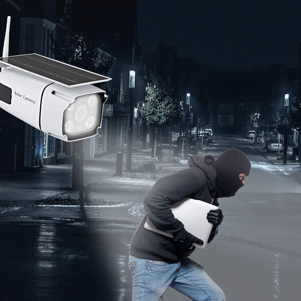 Solar Powered Wireless Security Camera 2.4Ghz WiFi IP CCTV Camera W874576