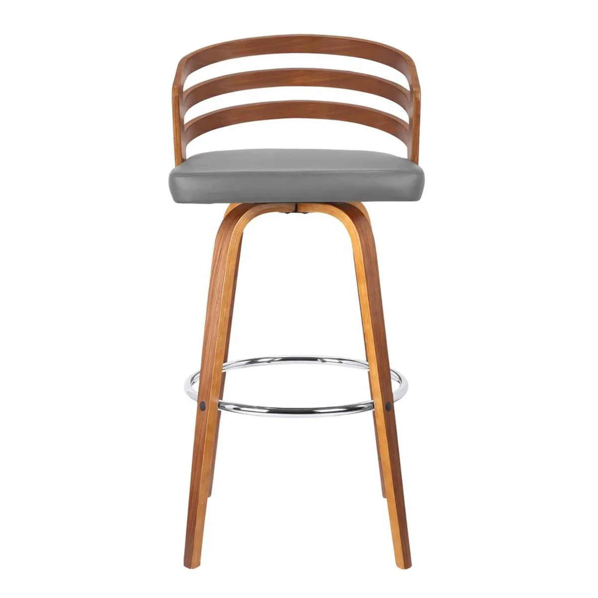 26" Faux Leather Wood Swivel Counter Stool M824