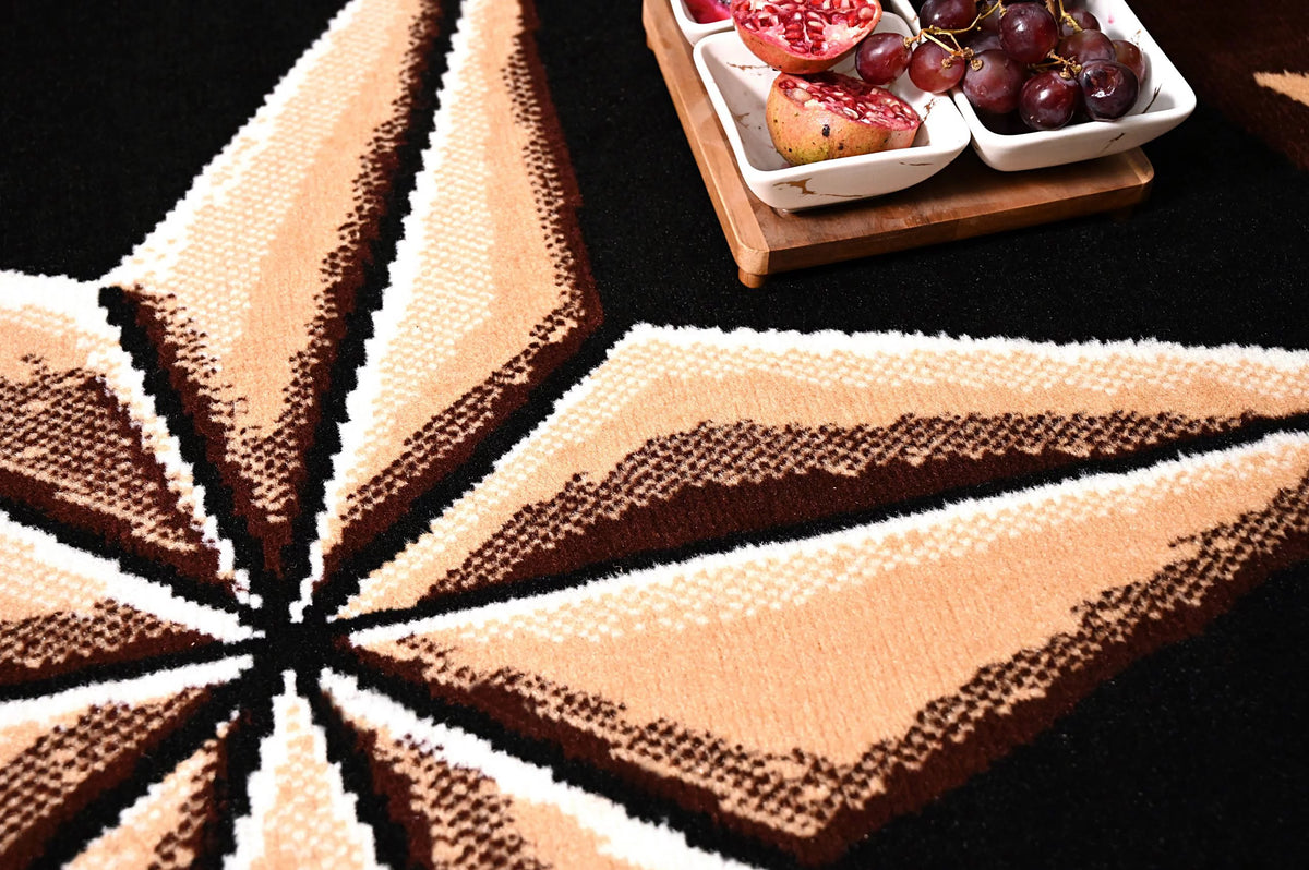 Black 2 ft. x 8 ft. Western Star Area Rug V630628