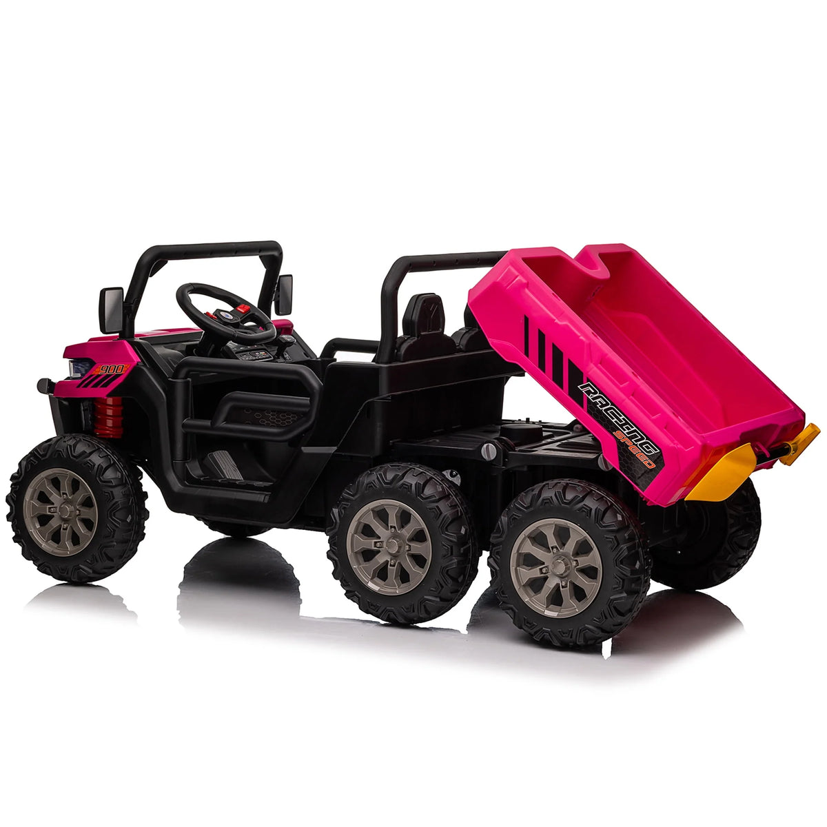 24V 2 Seater Ride on Dump Truck with Trailer Green K42633