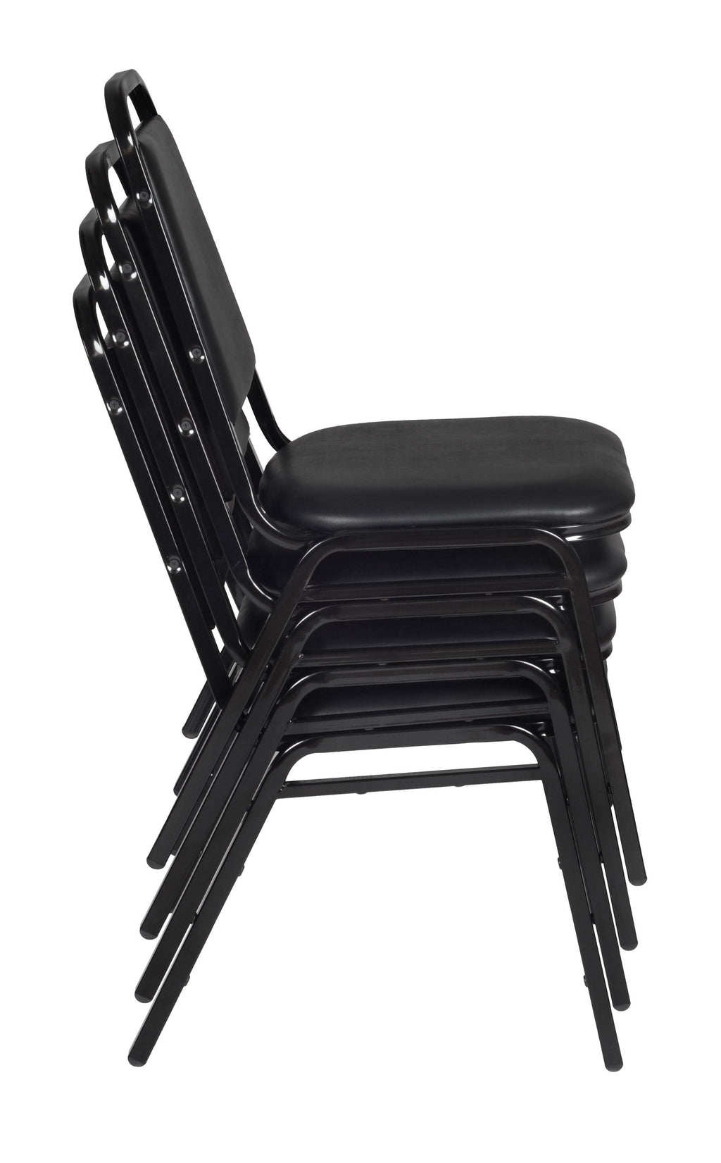 Maple Square Breakroom Table & 4 Black Stack Chairs Y5890