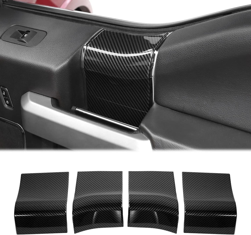 Red Carbon Fiber Interior Door Handle Panel Trim Cover P5014