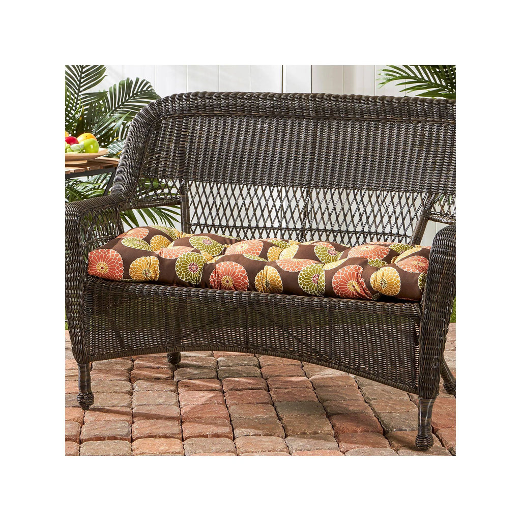 Flowers on Chocolate Outdoor Swing Bench Cushion U40500