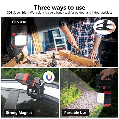 Rechargeable 2100LM COB Magnetic Work Light with Clamp T6957