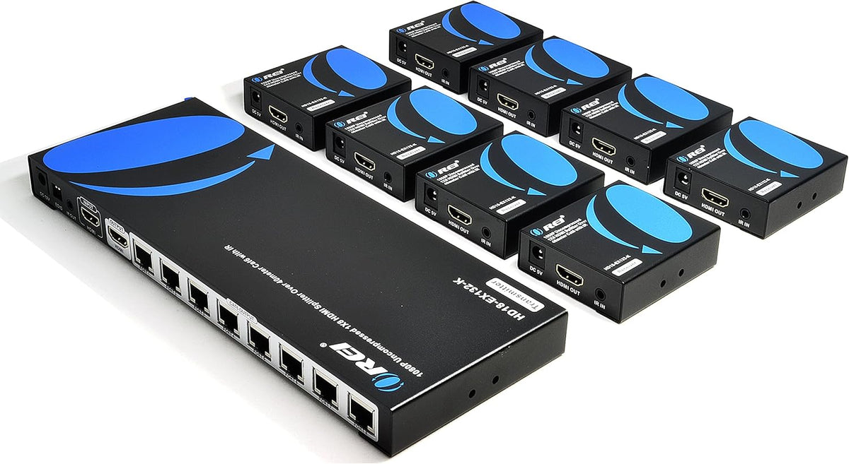 1x8 HDMI Extender Splitter Over Single Cable CAT5e/6/7 with IR Remote K892