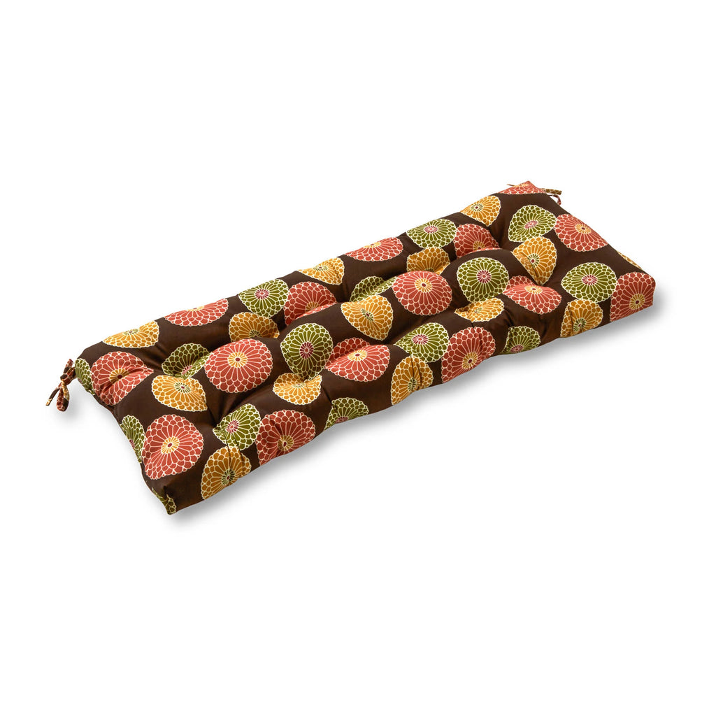 Flowers on Chocolate Outdoor Swing Bench Cushion U40500