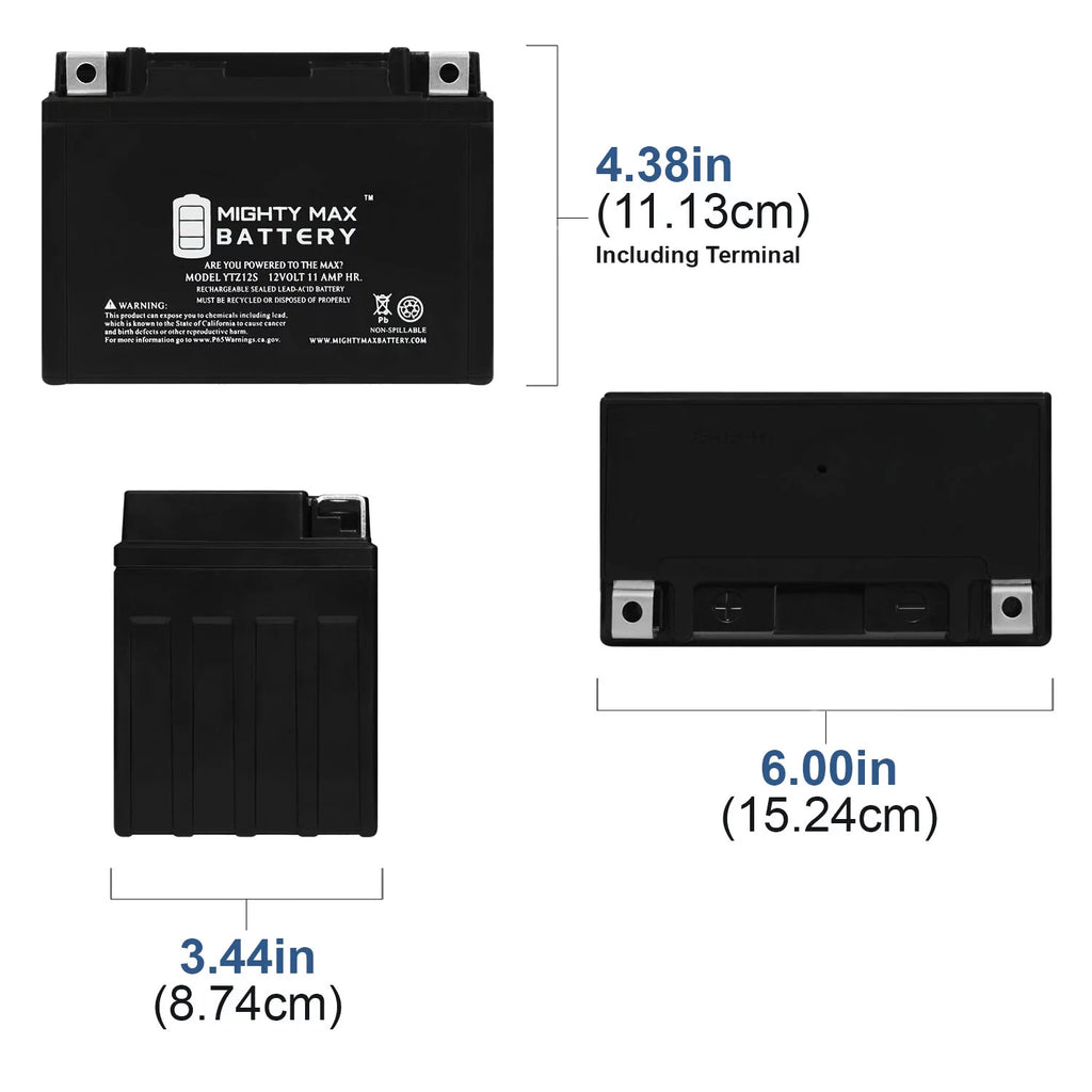 12 Volt 11 AH 210 CCA Rechargeable SLA AGM Motorcycle Battery W720