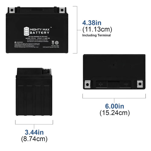 12 Volt 11 AH 210 CCA Rechargeable SLA AGM Motorcycle Battery W720