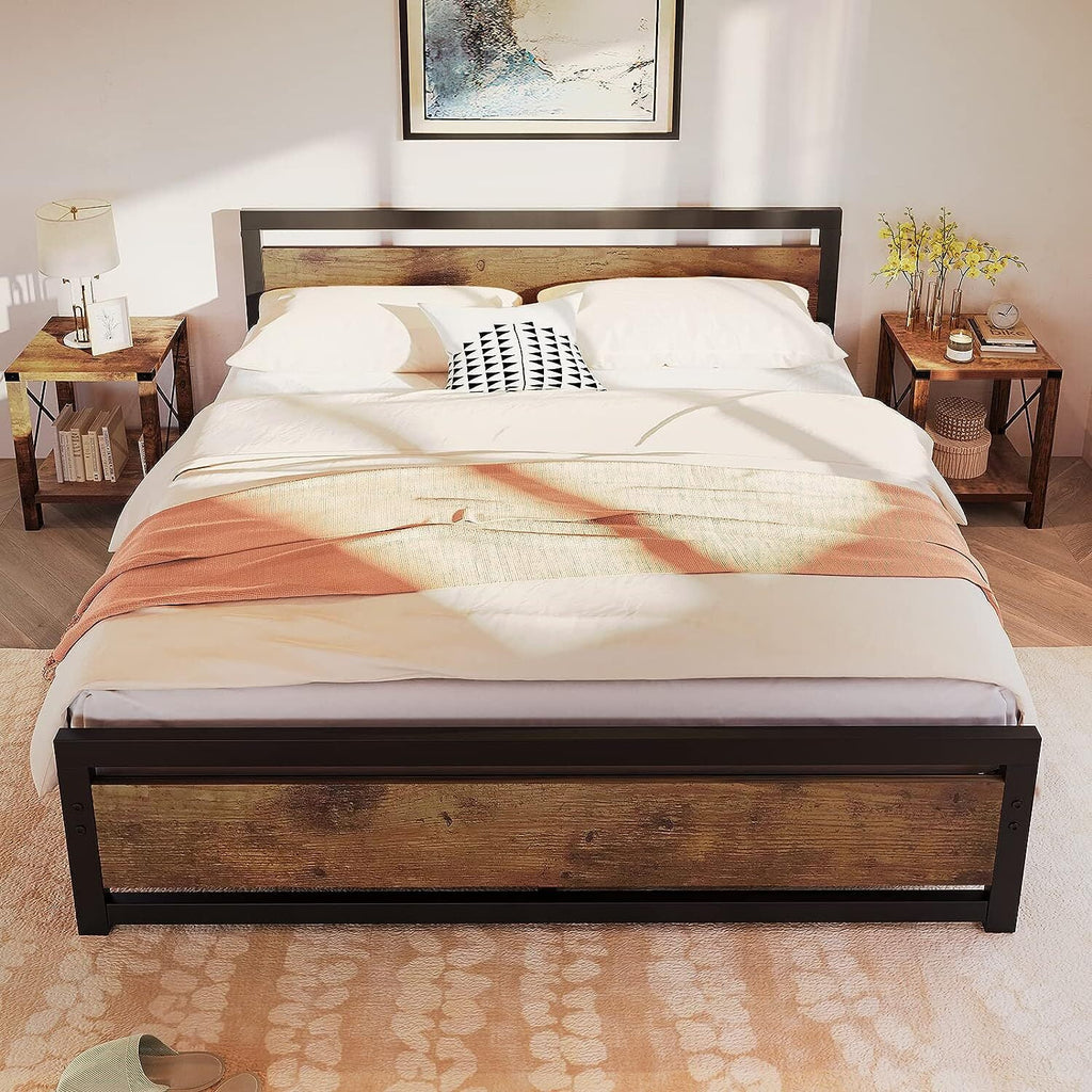 King Size Wooden Headboard Platform Bed Frame V778