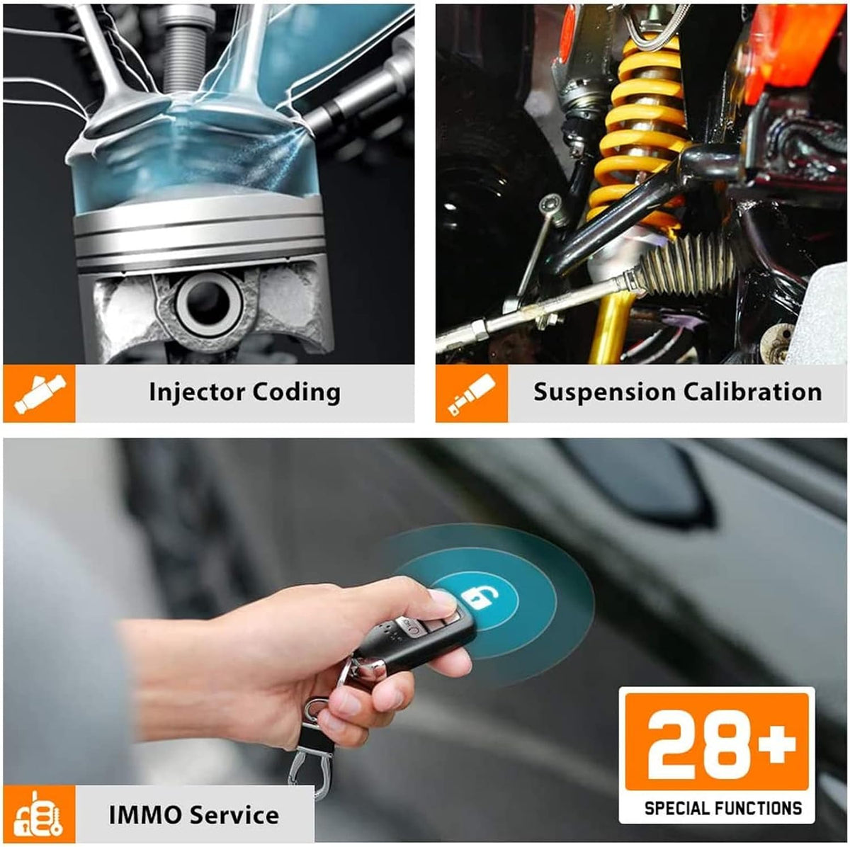 2022 Autel Scanner MaxiCOM MK808TS, Combination of Autel MK808BT and TS608, OE-Level TPMS Scan Tool with 28+ Service Functions, All Systems Diagnoses, Activate/Program/Relearn TPMS Sensors K628