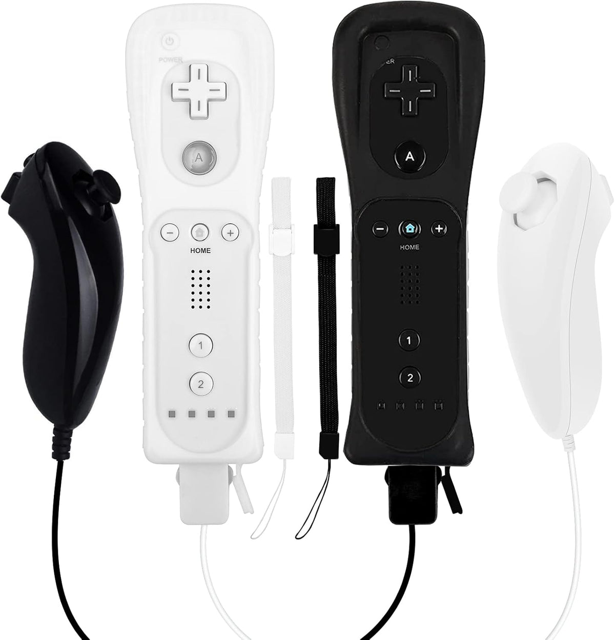 Wireless Controller and Nunchuck Joystick 2 Packs with Silicone Case and Wrist Strap Y2249