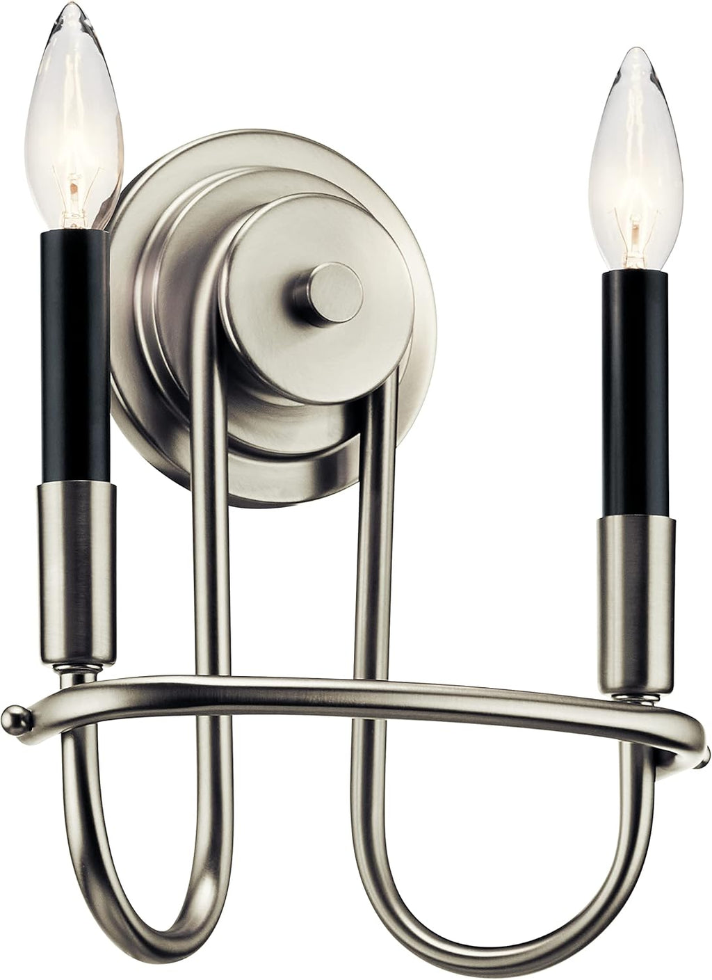 2 Light Brushed Nickel Wall Sconce D405