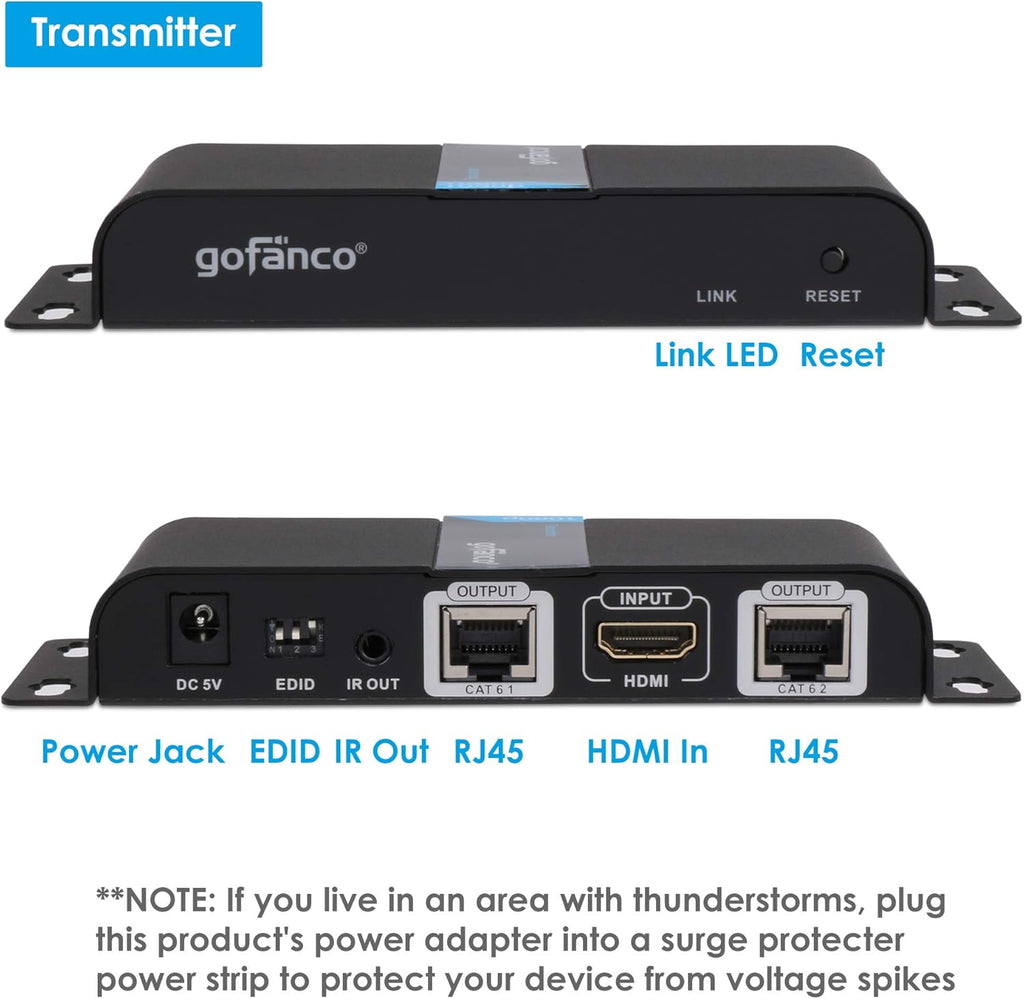 130ft 1080p 1x2 HDMI Extender Splitter Over Ethernet Cable with IR Remote Control G340