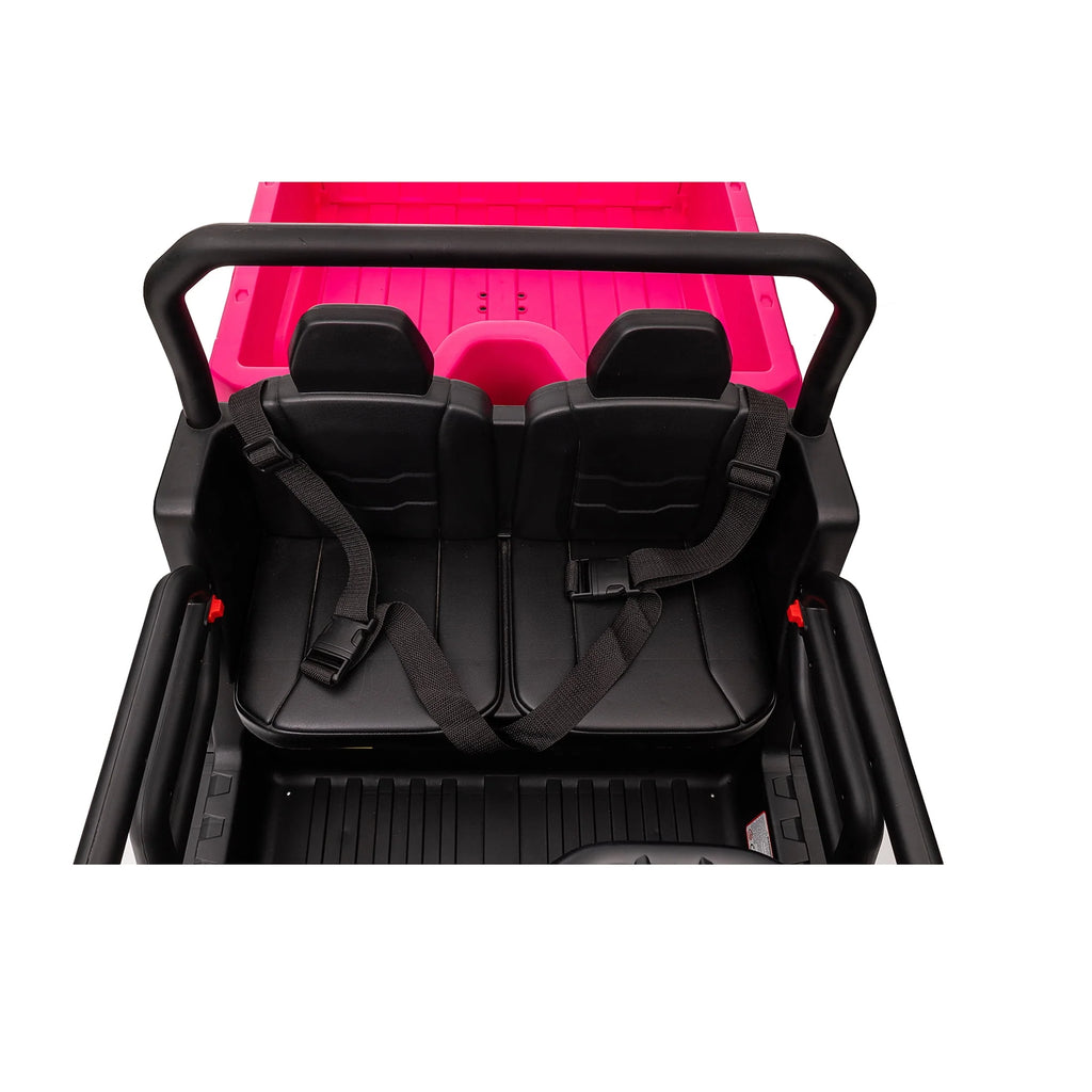 24V 2 Seater Ride on Dump Truck with Trailer Green K42633