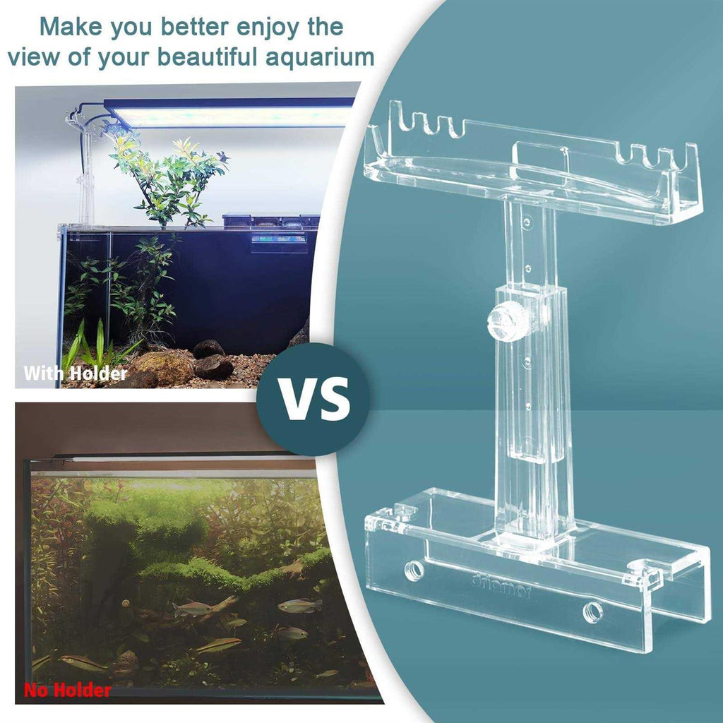 Adjustable Clear Acrylic Aquarium Light Holder 2pcs I1623