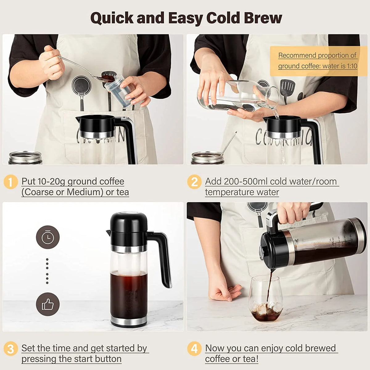 Electric Cold Brew Maker with Glass Cup Z63205
