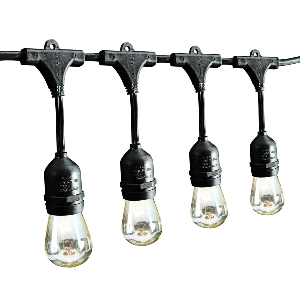 Black 12-Bulb Incandescent String Lights Z9059