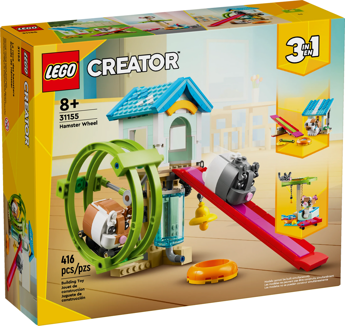 3 in 1 Hamster Wheel Toy Animal Set X988836