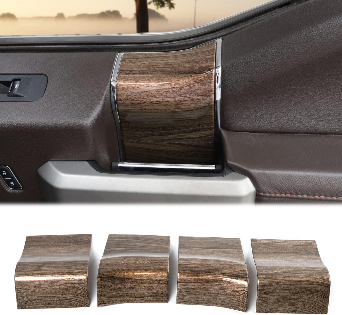 Red Carbon Fiber Interior Door Handle Panel Trim Cover P5014