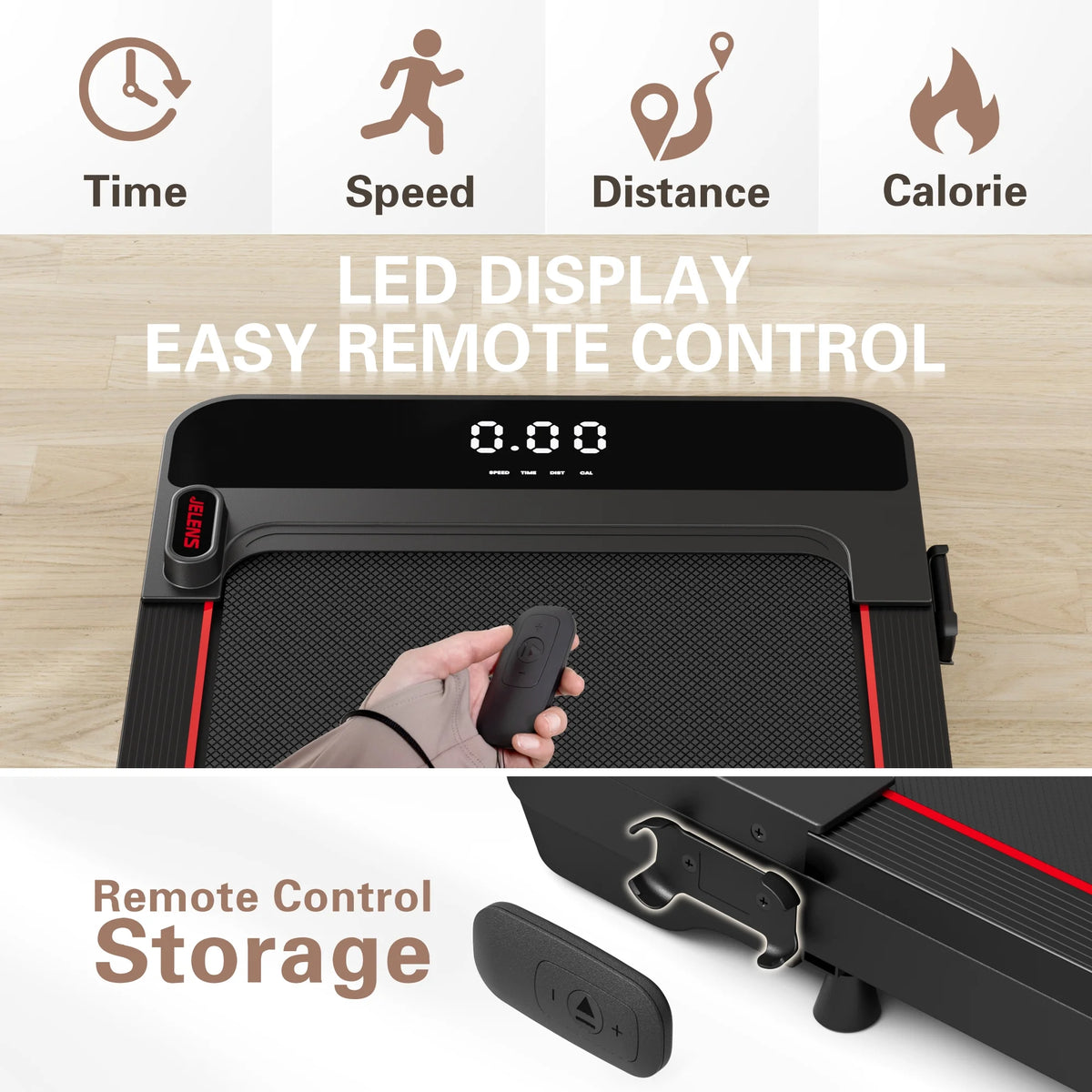 2.5HP Portable Under Desk Treadmill with Remote Control H68516