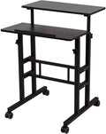 2 Inches Carpet Wheels Mobile Standing Desk Height Adjustable Oak M109