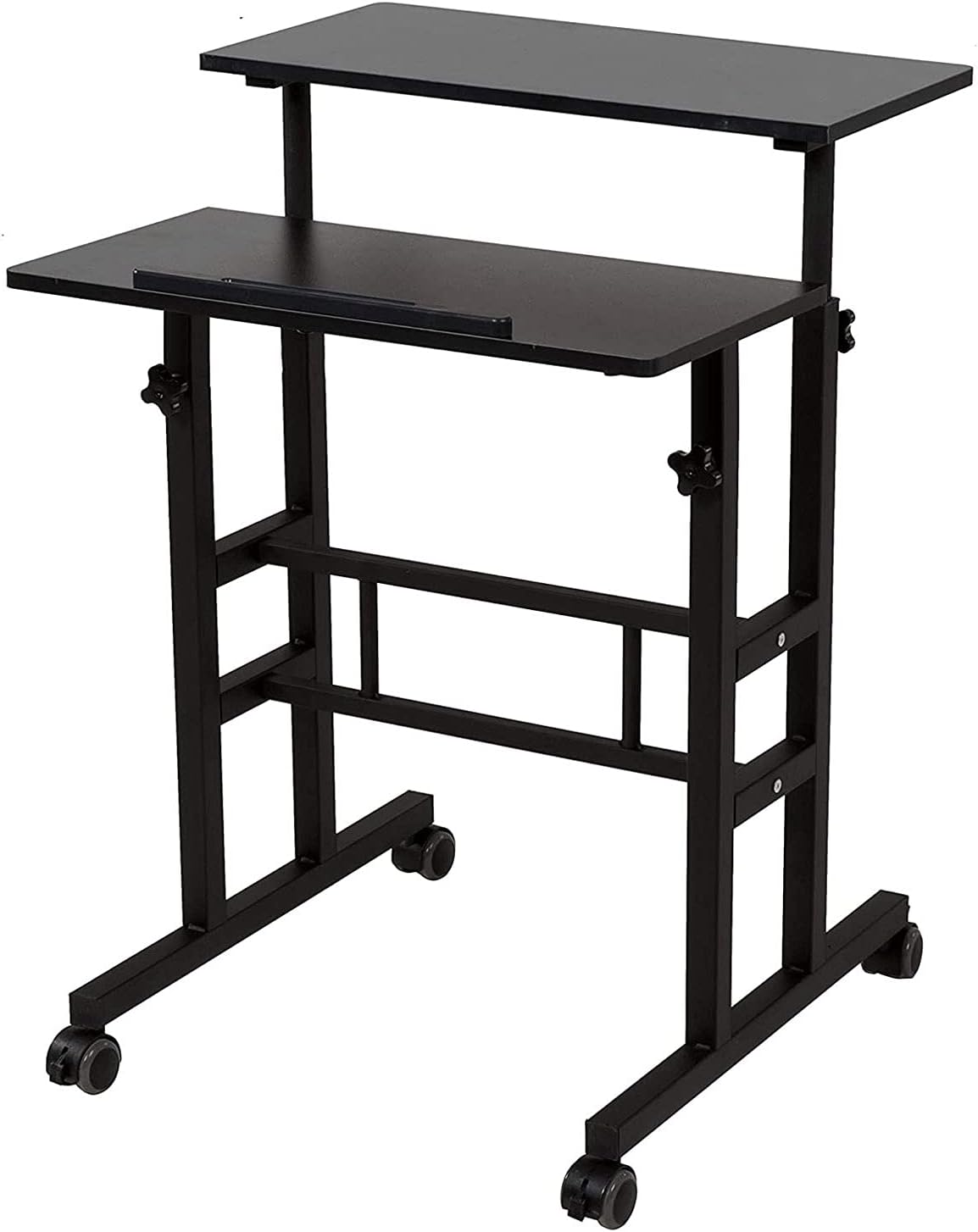 2 Inches Carpet Wheels Mobile Standing Desk Height Adjustable Oak M109