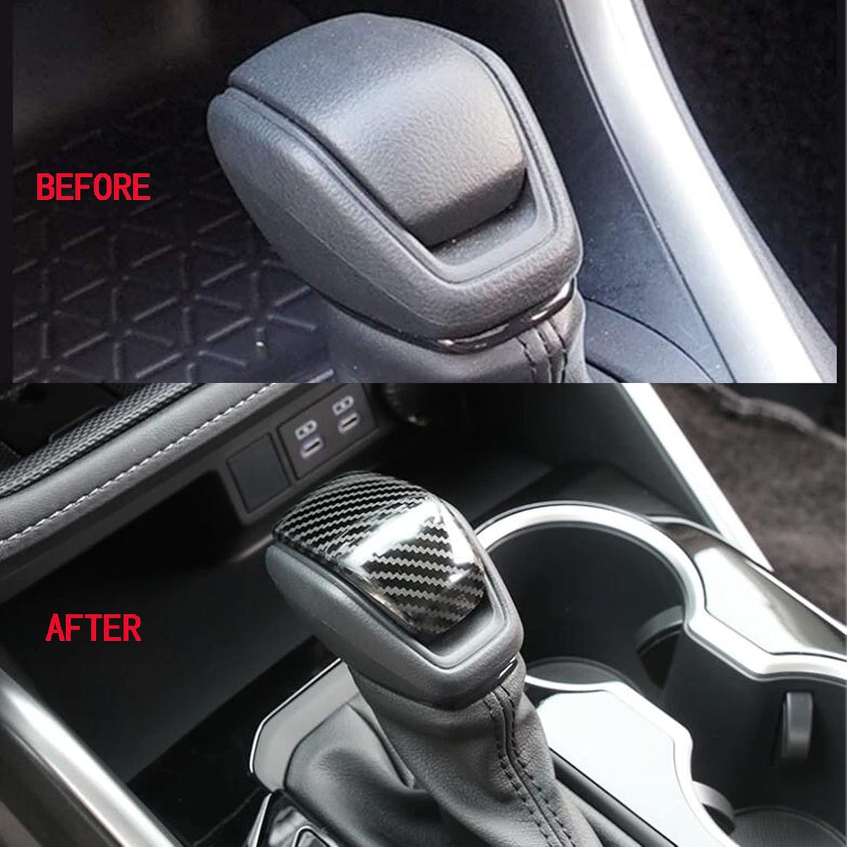 Carbon Fiber Style Gear Shift Knob Cover Pack of 2 C556