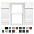 4 Board and Batten Vinyl Shutters 1 Pair 14 x 35 White T39657