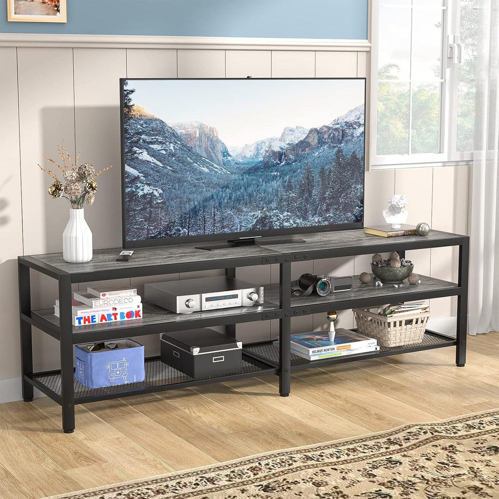Rustic Brown and Gray Oak TV Stand D14574