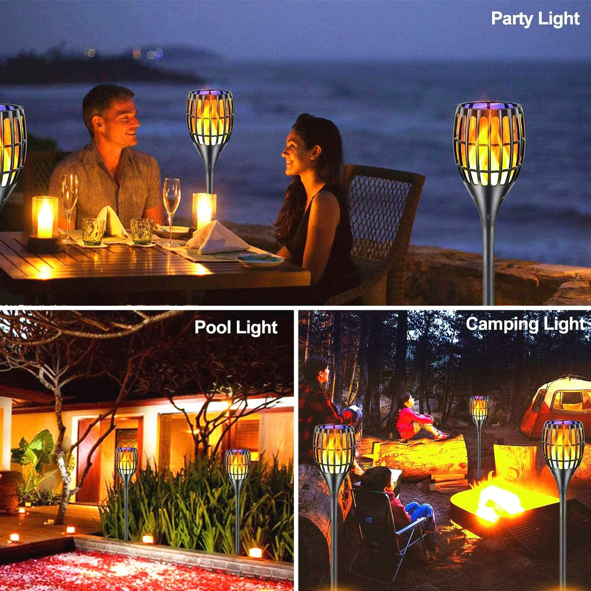 Waterproof Solar Torch Lights 4 Pack L1753