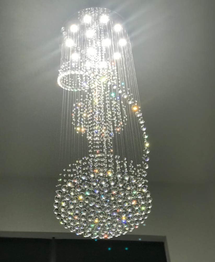 Modern Contemporary Spiral Round Rain Drop K9 Crystal Chandelier Light Fixture P9001