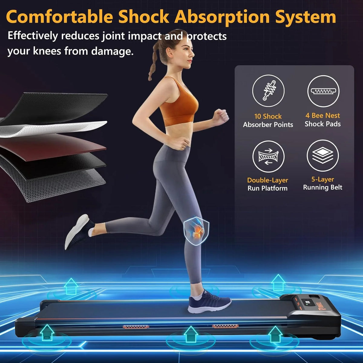 Under Desk Treadmill 2 in 1 Black T425
