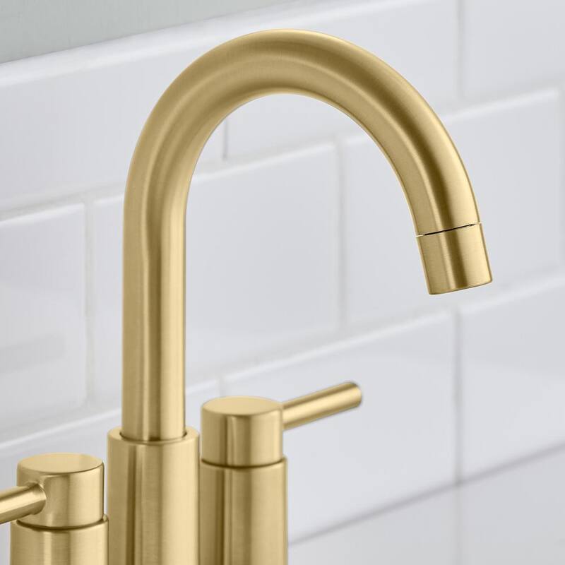 4 in. Double Handle High-Arc Bathroom Faucet Matte Gold Q1006