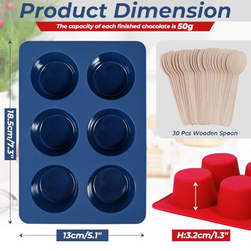 2pcs Silicone Hot Chocolate Spoon Molds with 30 Wooden Spoons A47633