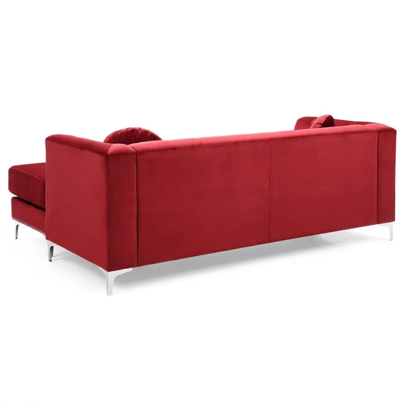 Velvet Sofa Chaise and Loveseat 2-Piece Set Z819012