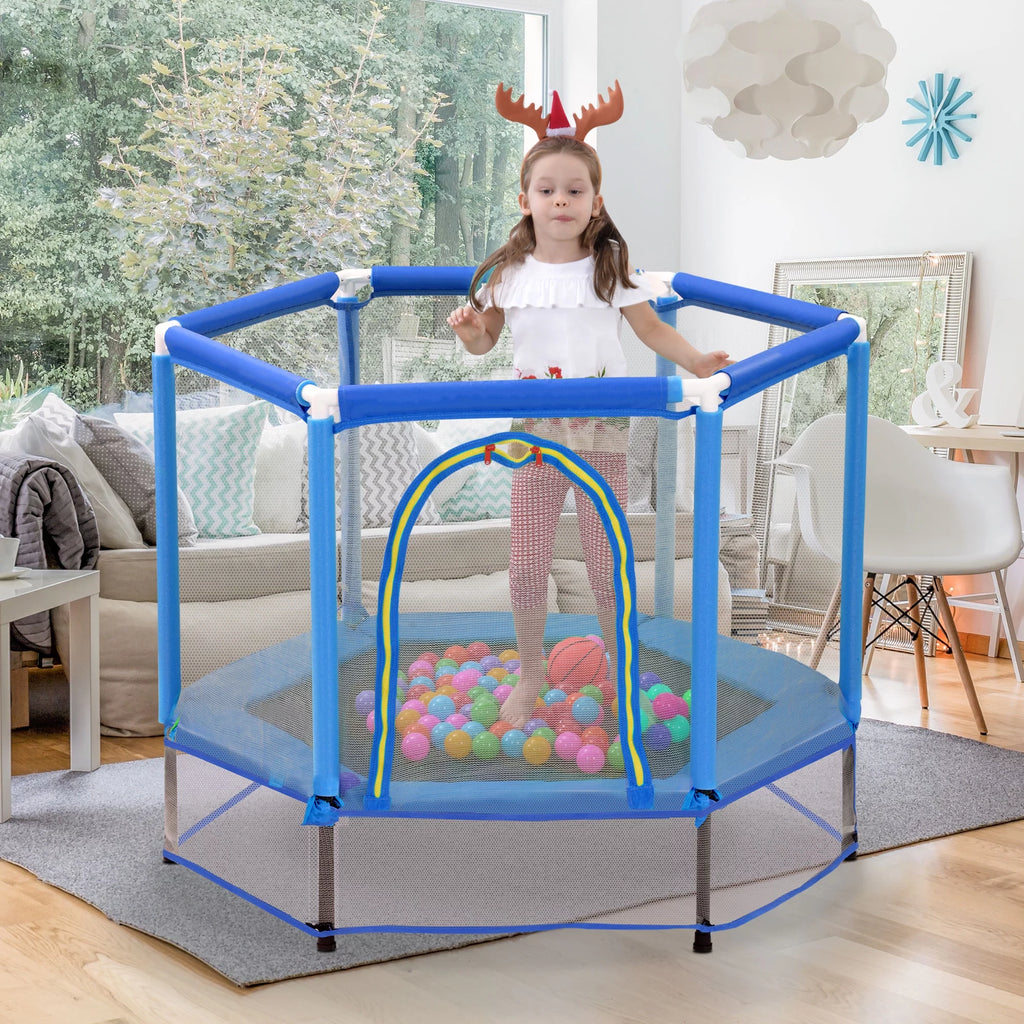 55'' Trampoline with Enclosure Net and Balls D531
