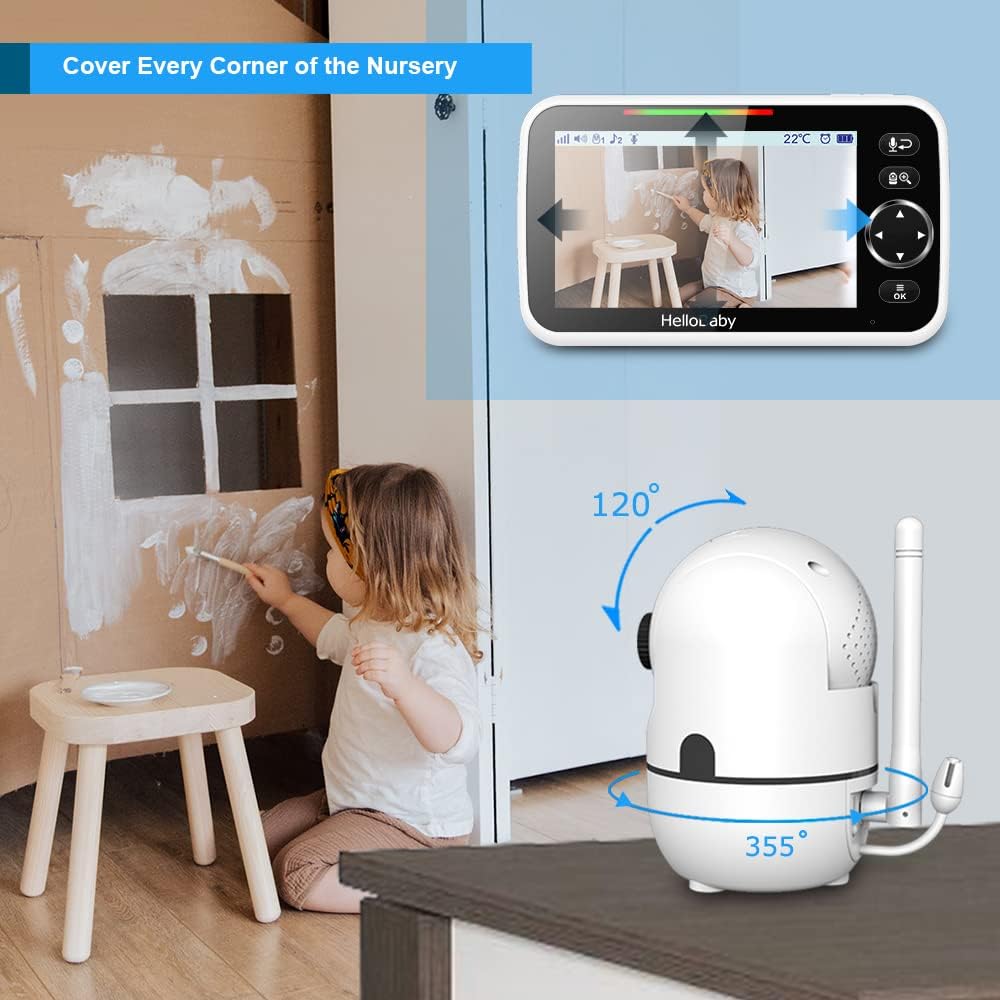 Baby Monitor with Camera and Audio, 5 Inch Video Baby Monitor I469