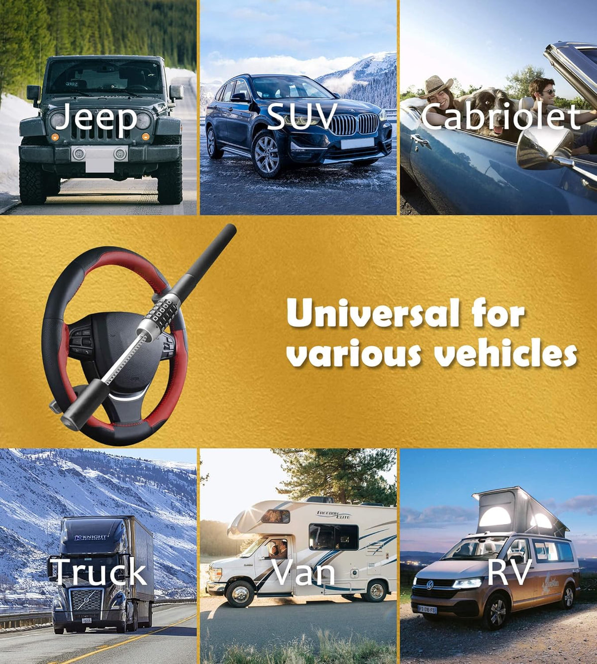 Steering Wheel Lock Anti Theft Extendable Heavy Duty Universal Car Truck SUV Q262