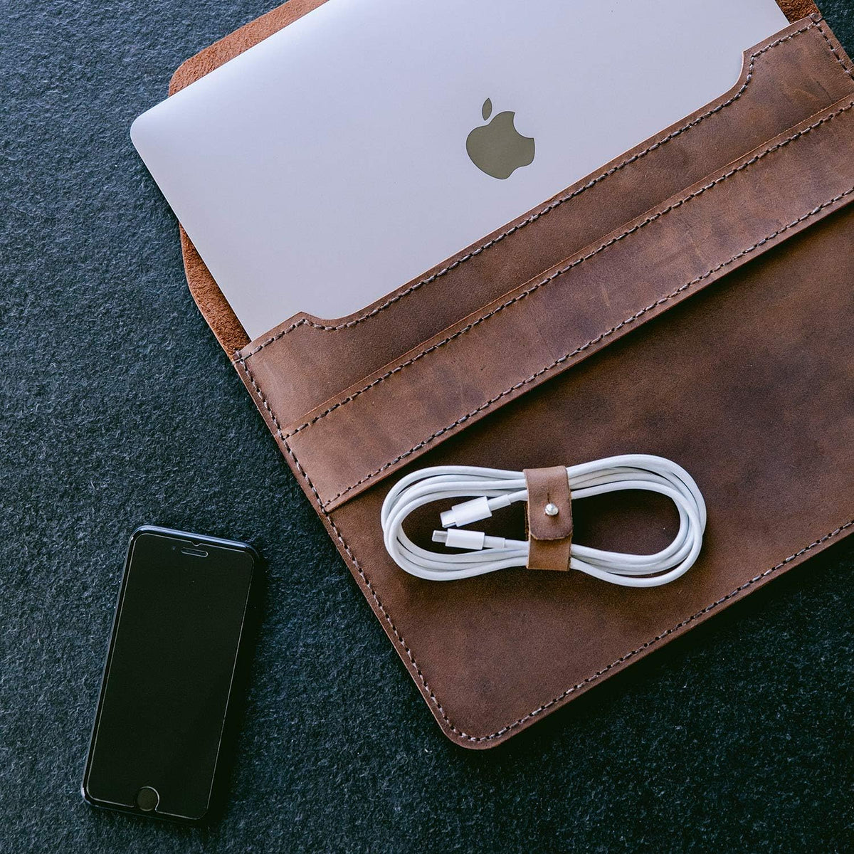 Leather Case Compatible with MacBook Pro 16 Inch & 15 Inch L412